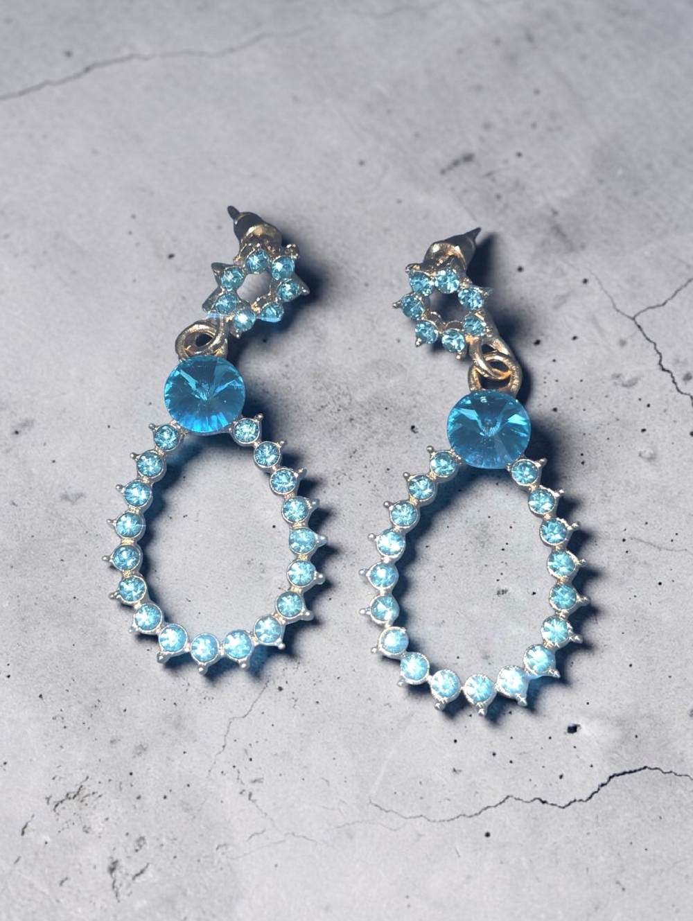 NWT SASSIFIED BOUTIQUE Gold-Tone Teal Crystal Drop Earrings - Women's Jewelry